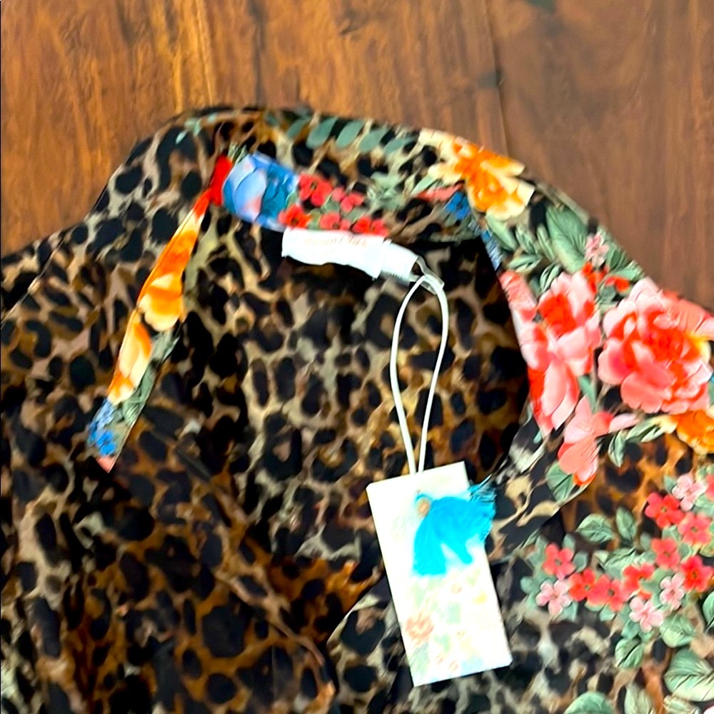 New Johnny Was Leopard and Floral Midi Dress New size S cotton 70% and Silk 30% - Picture 12 of 16